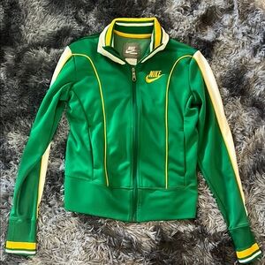 Nike Varsity Jacket Green Yellow Classic Style